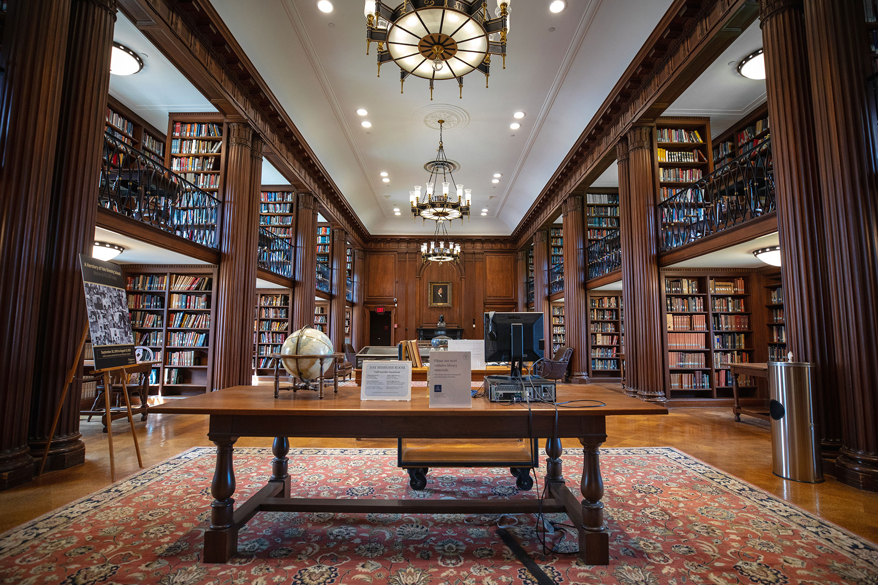 View of the interior of the Divinity School Library